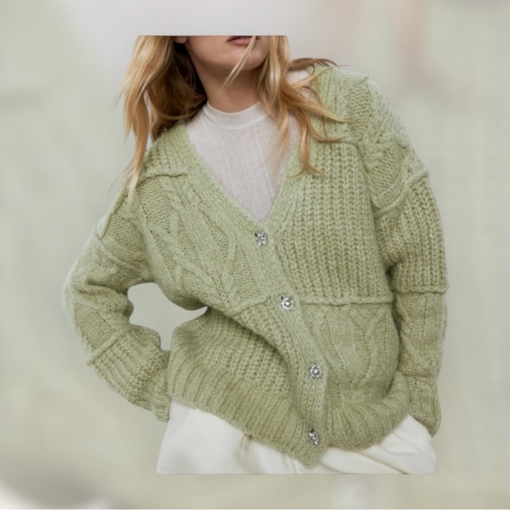 NWOT ZARA Chunky Patchwork
Knit Cardigan - Picture 1 of 3